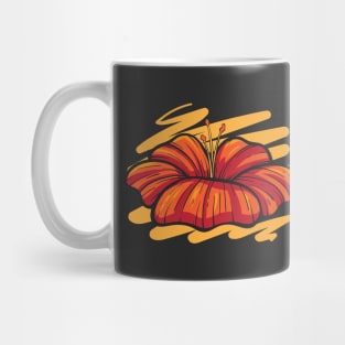 Red Vintage Flower Mug